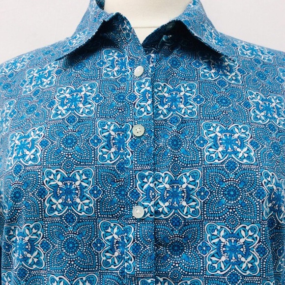 TALBOTS* (S/P) AZTEC Print Half-Button SHIRT, NNTS - Picture 7 of 11